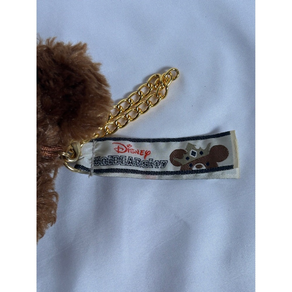 Disney UniBEARsity Brown Bear Plush Keychain Ludwig Von Drake Red Tie 7 Inch - Picture 3 of 8